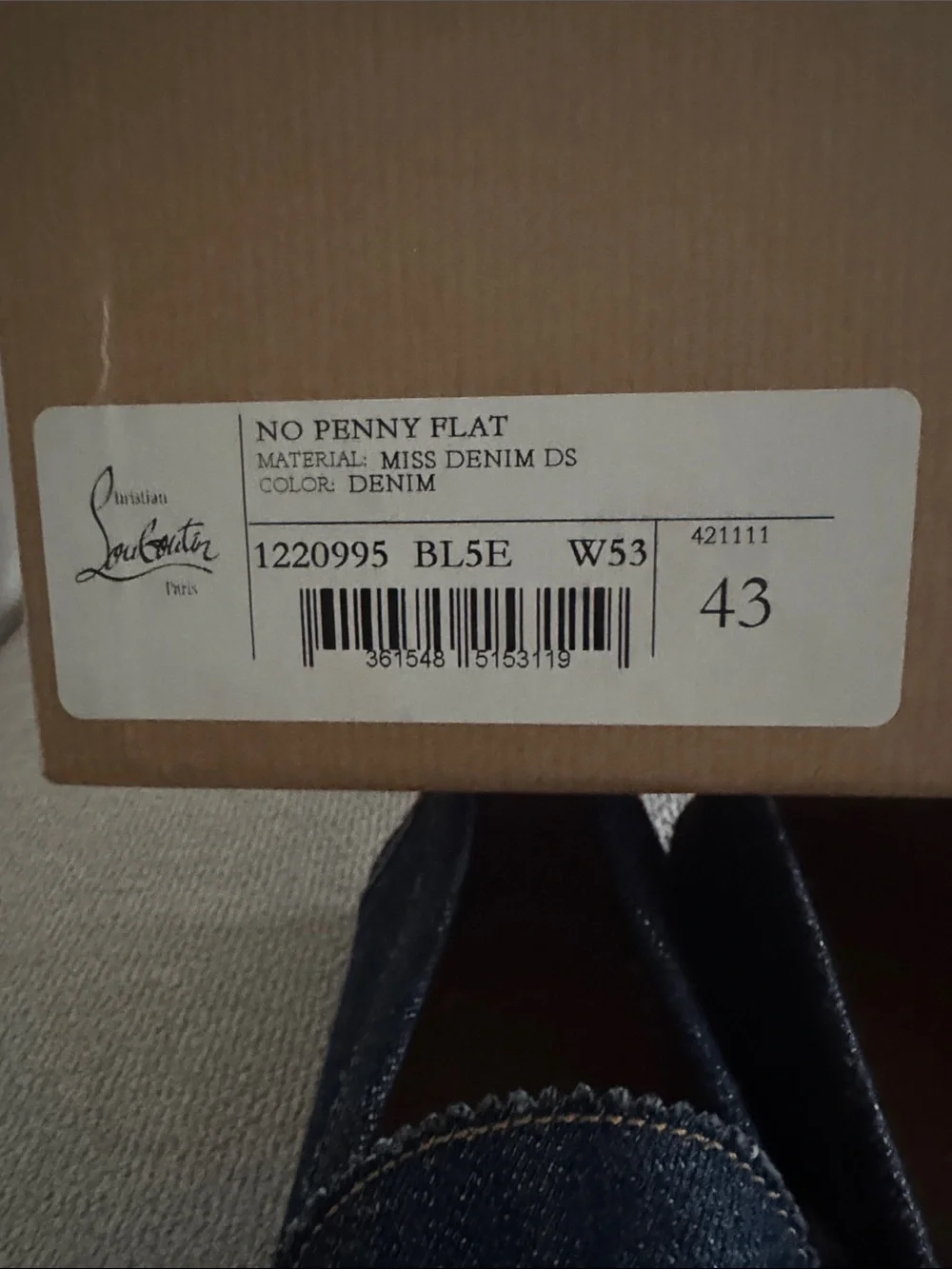 Christian Louboutin Dark Blue Denim Penny Loafers